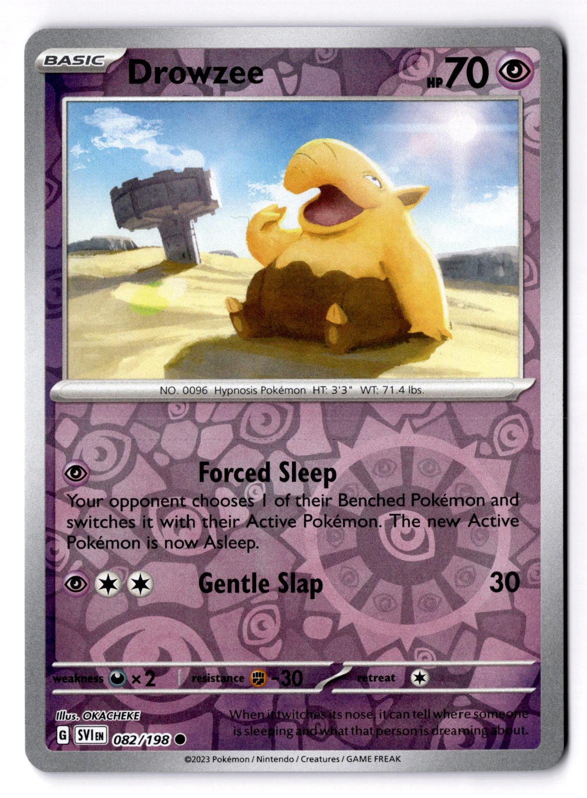 Drowzee 082/198 Common Scarlet & Violet Pokemon Reverse Holo Near Mint