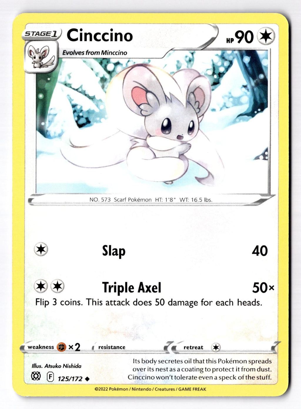 Cinccino 125/172 Uncommon Brilliant Stars Pokemon Near Mint