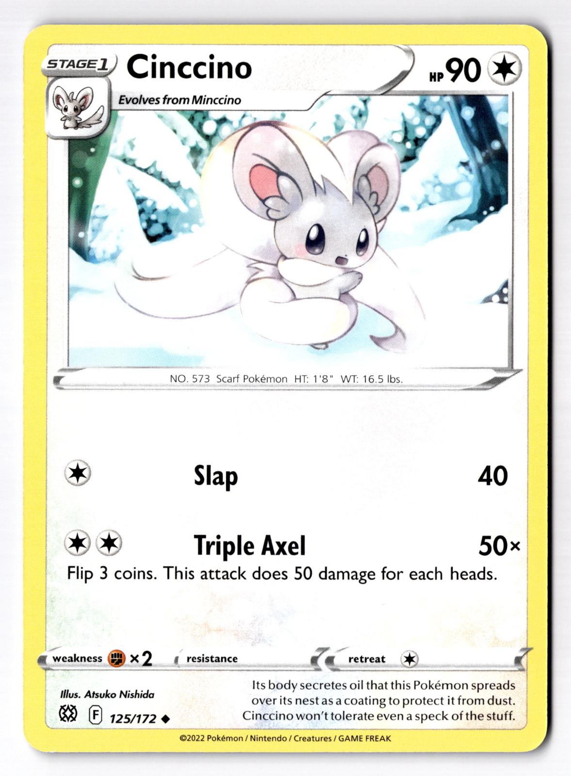 Cinccino 125/172 Uncommon Brilliant Stars Pokemon Near Mint