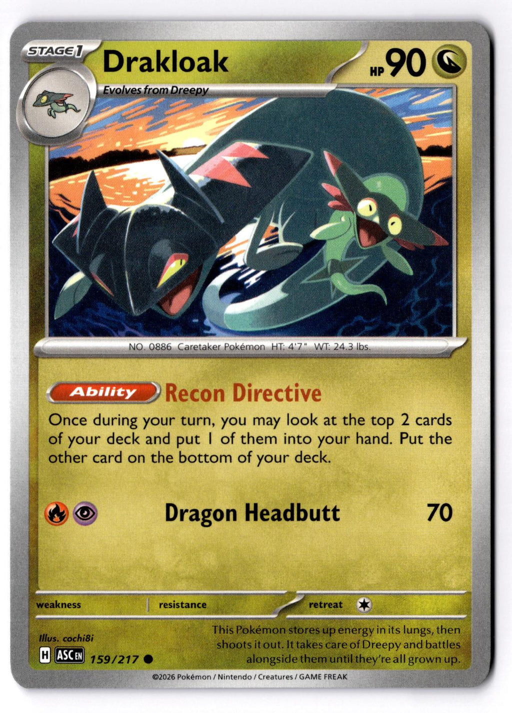 Drakloak 159/217 Common Ascended Heroes Pokemon Near Mint