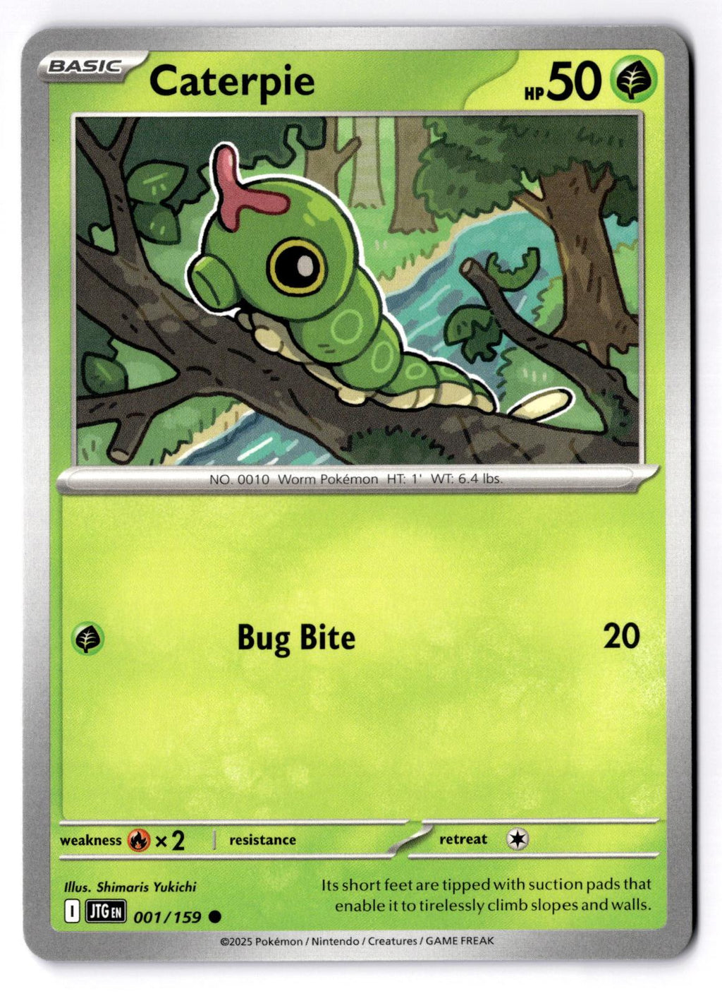 Caterpie 001/159 Common Journey Together Pokemon Near Mint