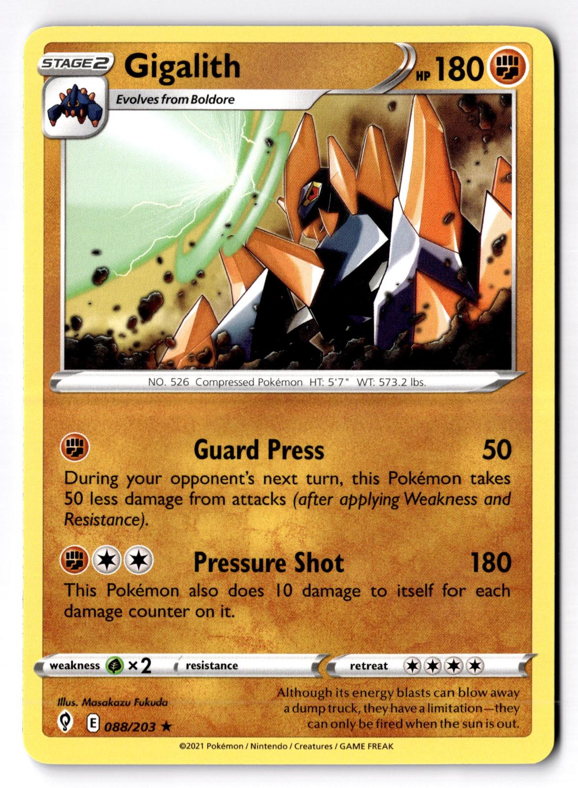 Gigalith 088/203 Rare Evolving Skies Pokemon Lightly Played