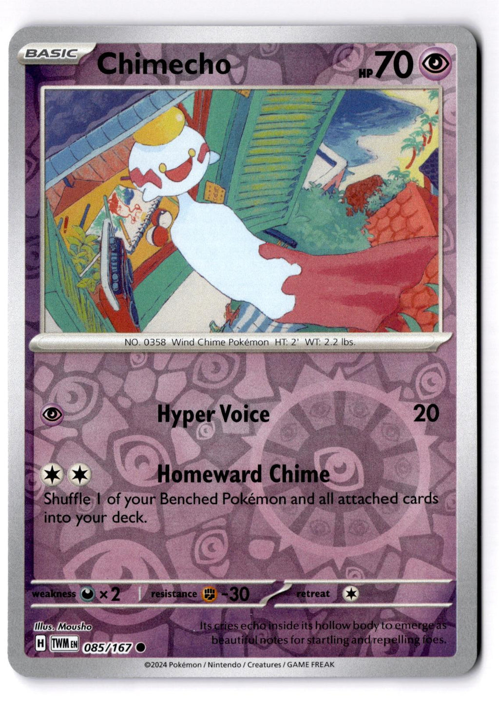 Chimecho 085/167 Common Twilight Masquerade Pokemon Reverse Holo Near Mint