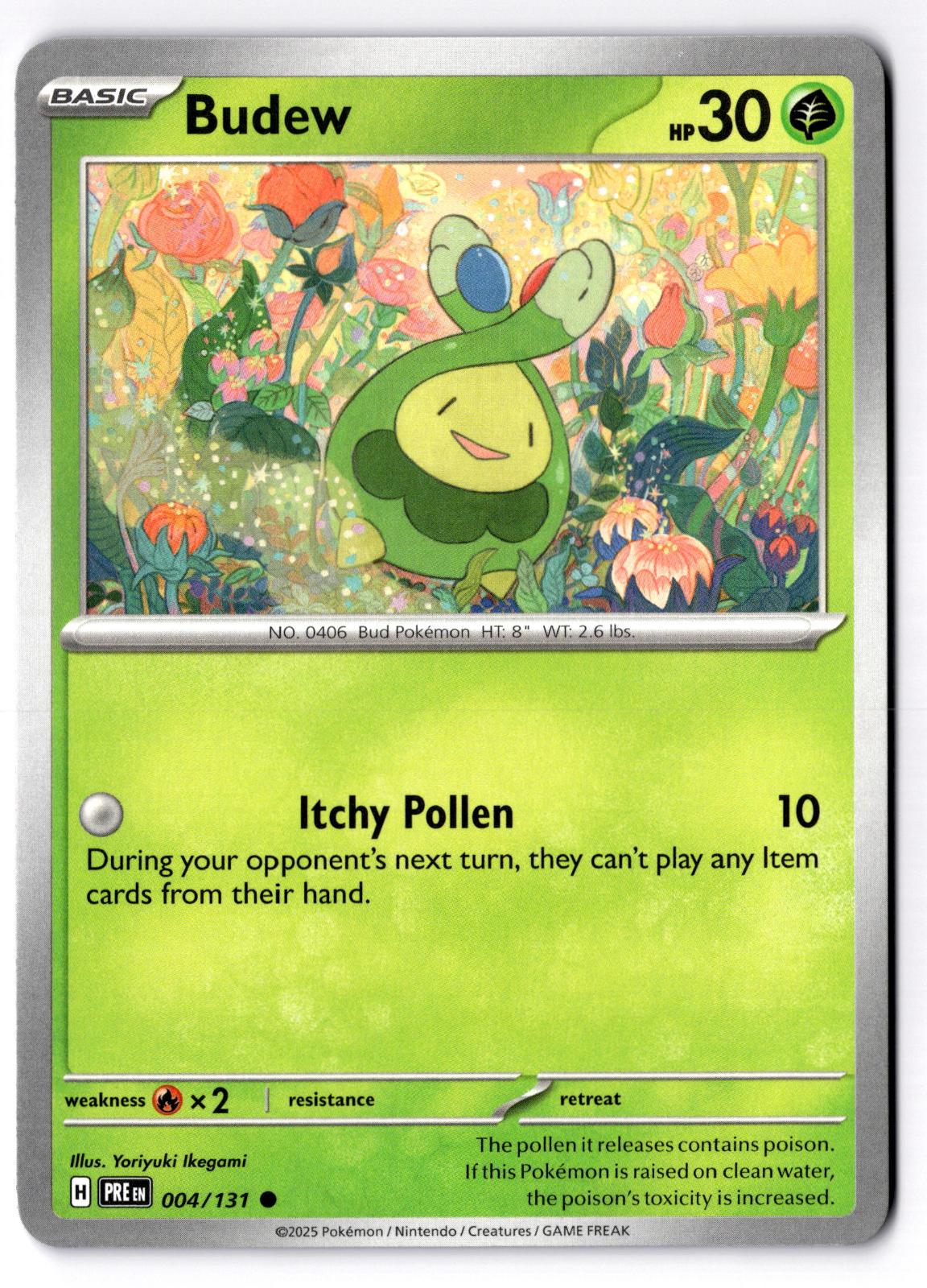 Budew 004/131 Common Prismatic Evolutions Pokemon Near Mint