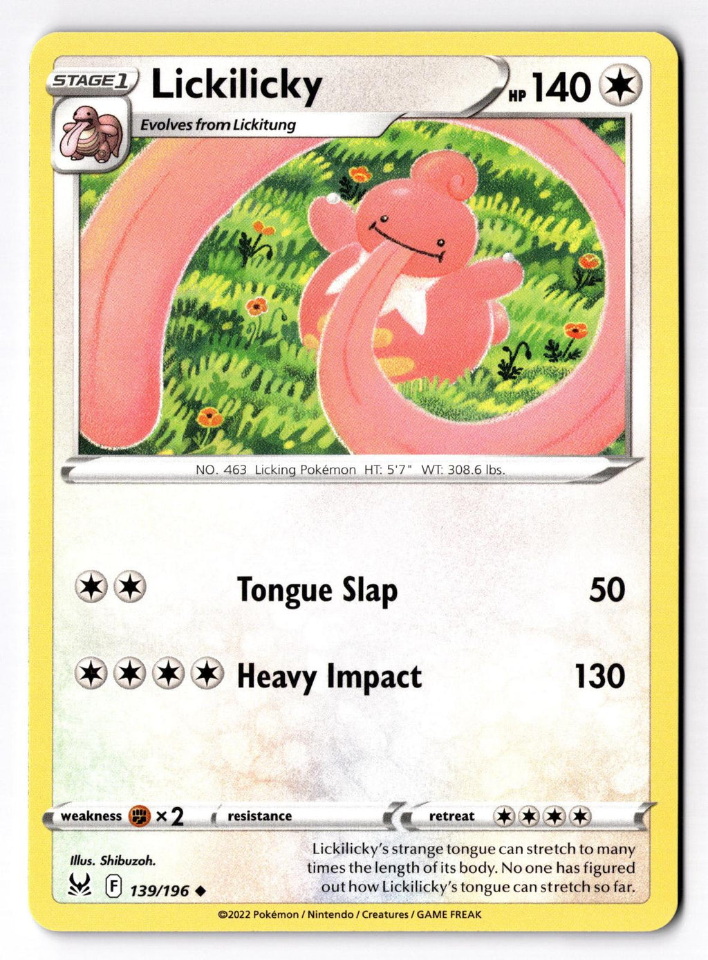 Lickilicky 139/196 Uncommon Lost Origin Pokemon Near Mint