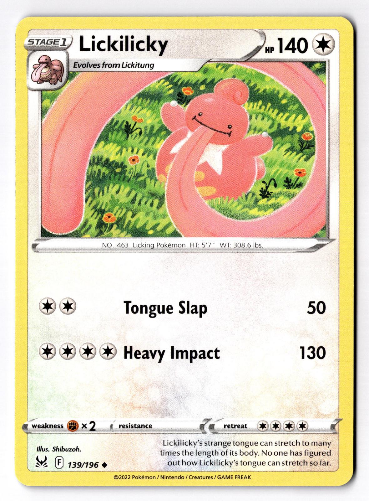 Lickilicky 139/196 Uncommon Lost Origin Pokemon Near Mint