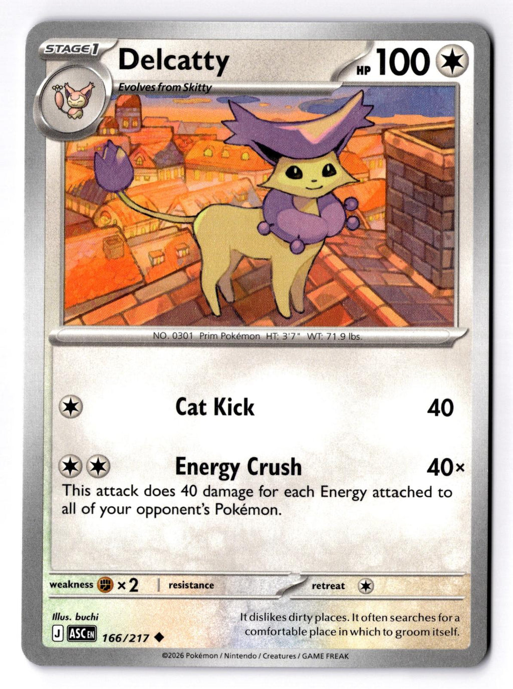 Delcatty 166/217 Uncommon Ascended Heroes Pokemon Near Mint