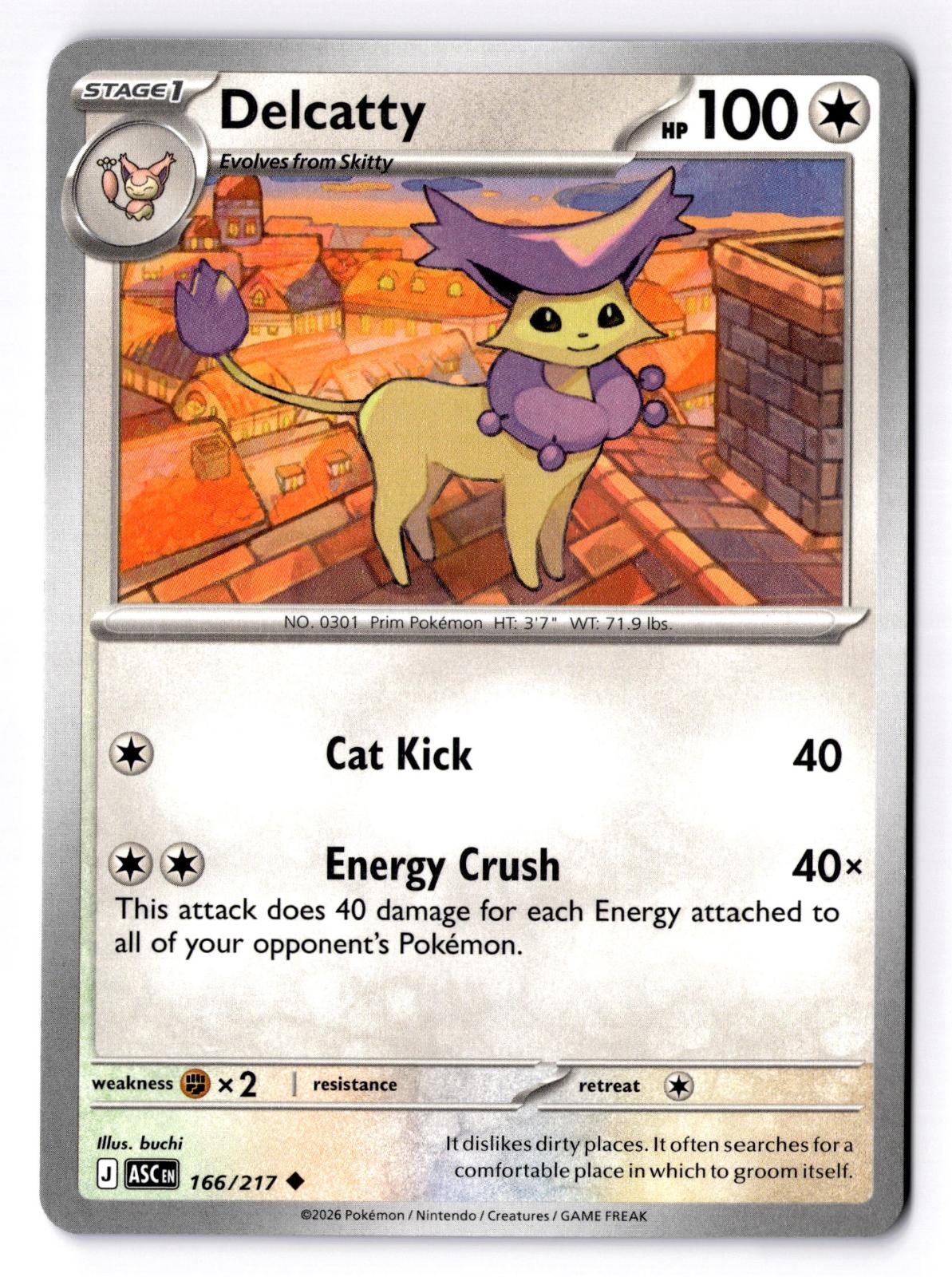 Delcatty 166/217 Uncommon Ascended Heroes Pokemon Near Mint
