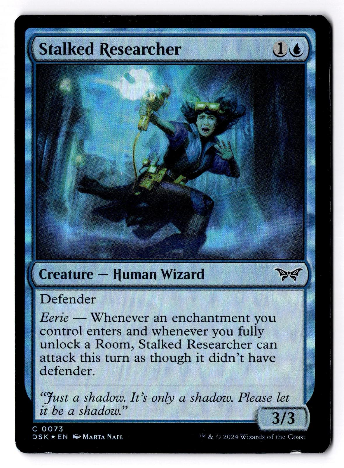 Stalked Researcher 73 Duskmourn: House of Horror Magic: The Gathering Foil LP
