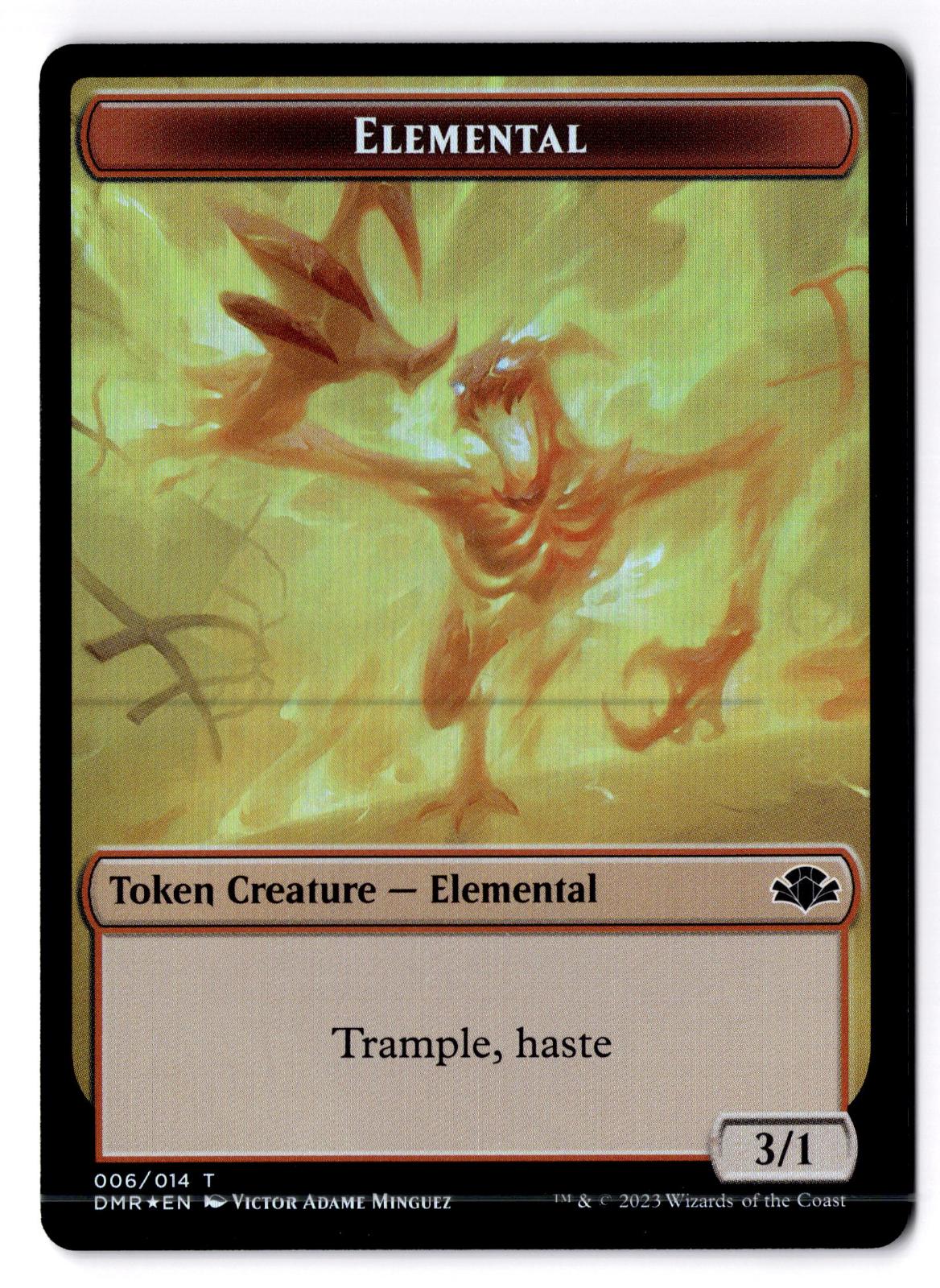 Elephant // Elemental Double-Sided Token 9 // 6 Magic: The Gathering Foil LP