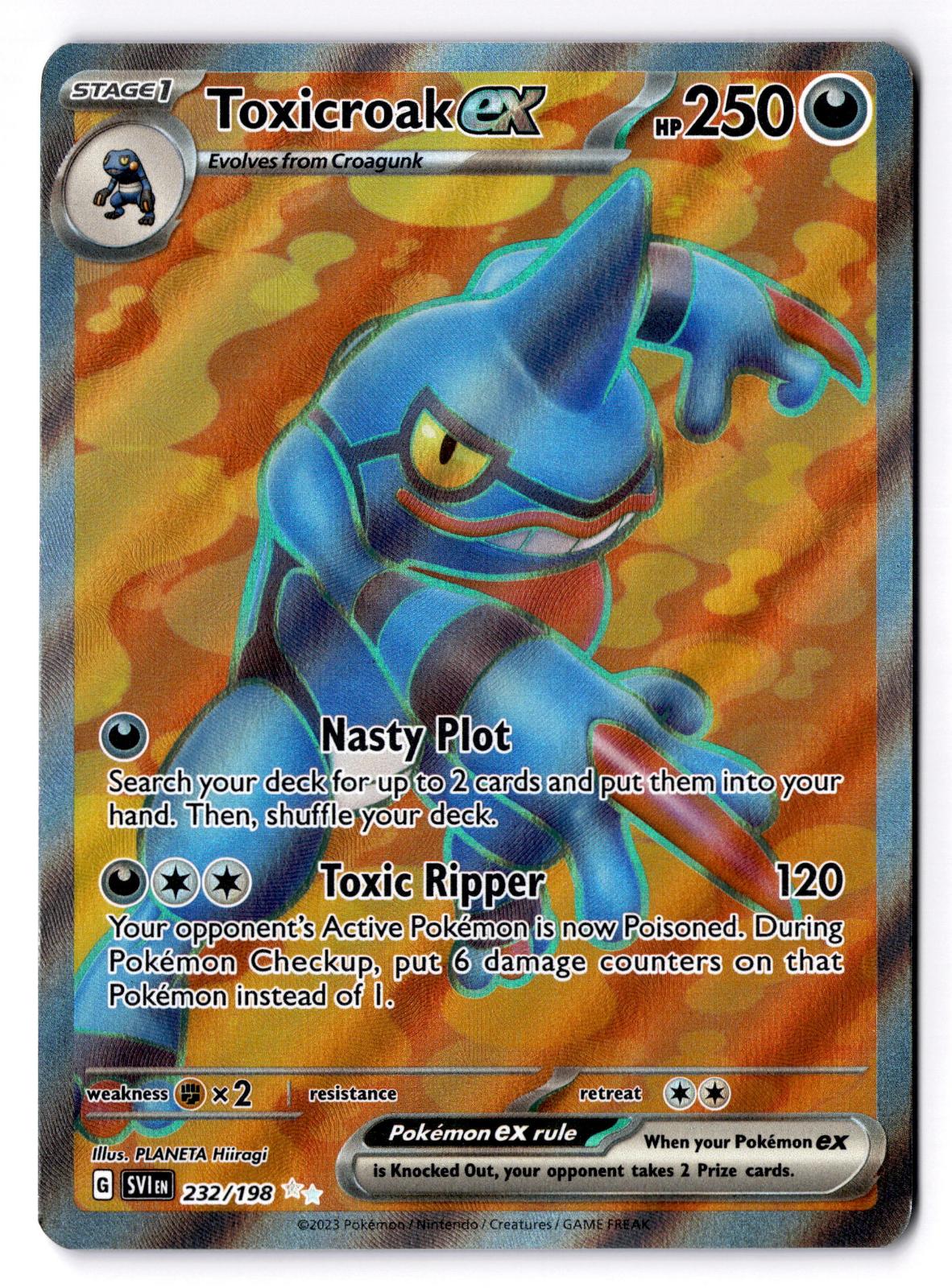 Toxicroak ex 232/198 Ultra Rare Scarlet & Violet Pokemon Holo Near Mint
