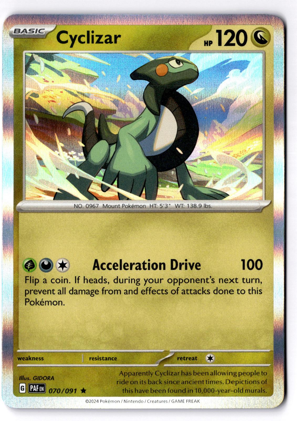 Cyclizar 070/091 Rare Paldean Fates Pokemon Holo Near Mint