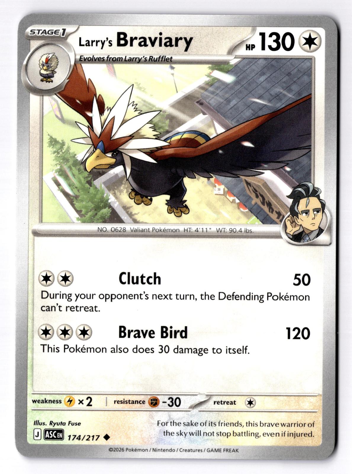 Larry's Braviary 174/217 Uncommon Ascended Heroes Pokemon Near Mint