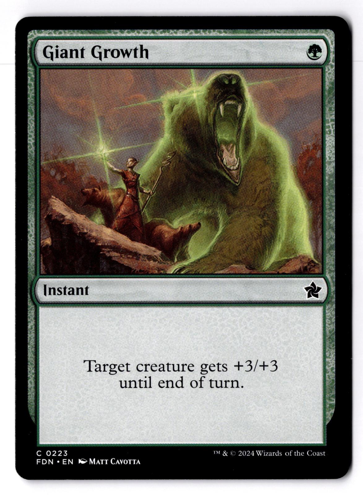 Giant Growth 223 Common Foundations Magic: The Gathering Moderately Played