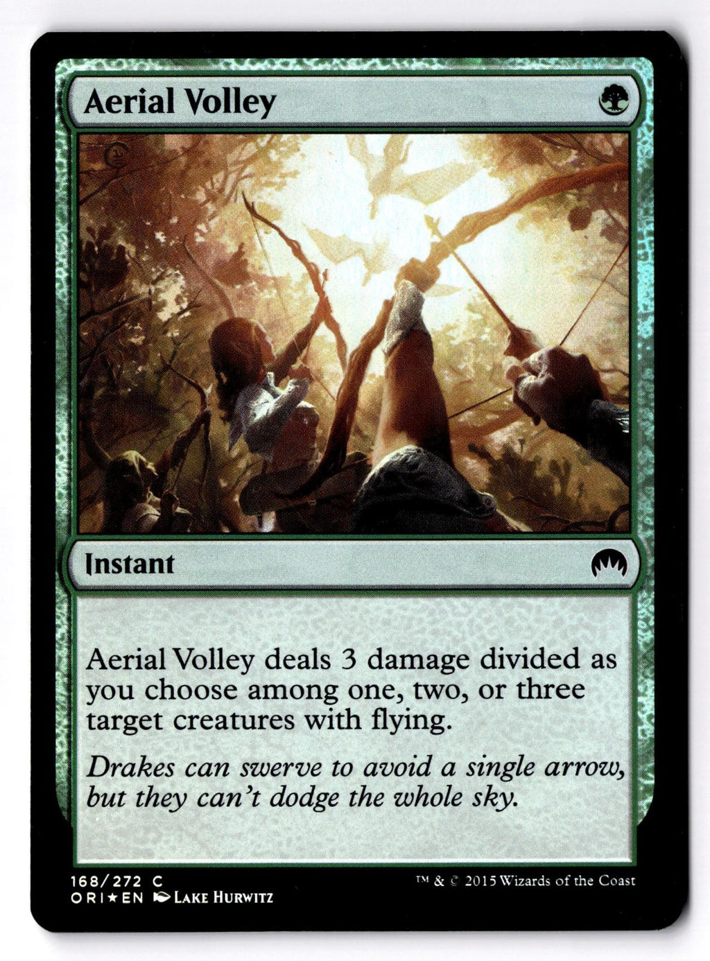 Aerial Volley 168 Common Magic Origins Magic: The Gathering Foil Lightly Played