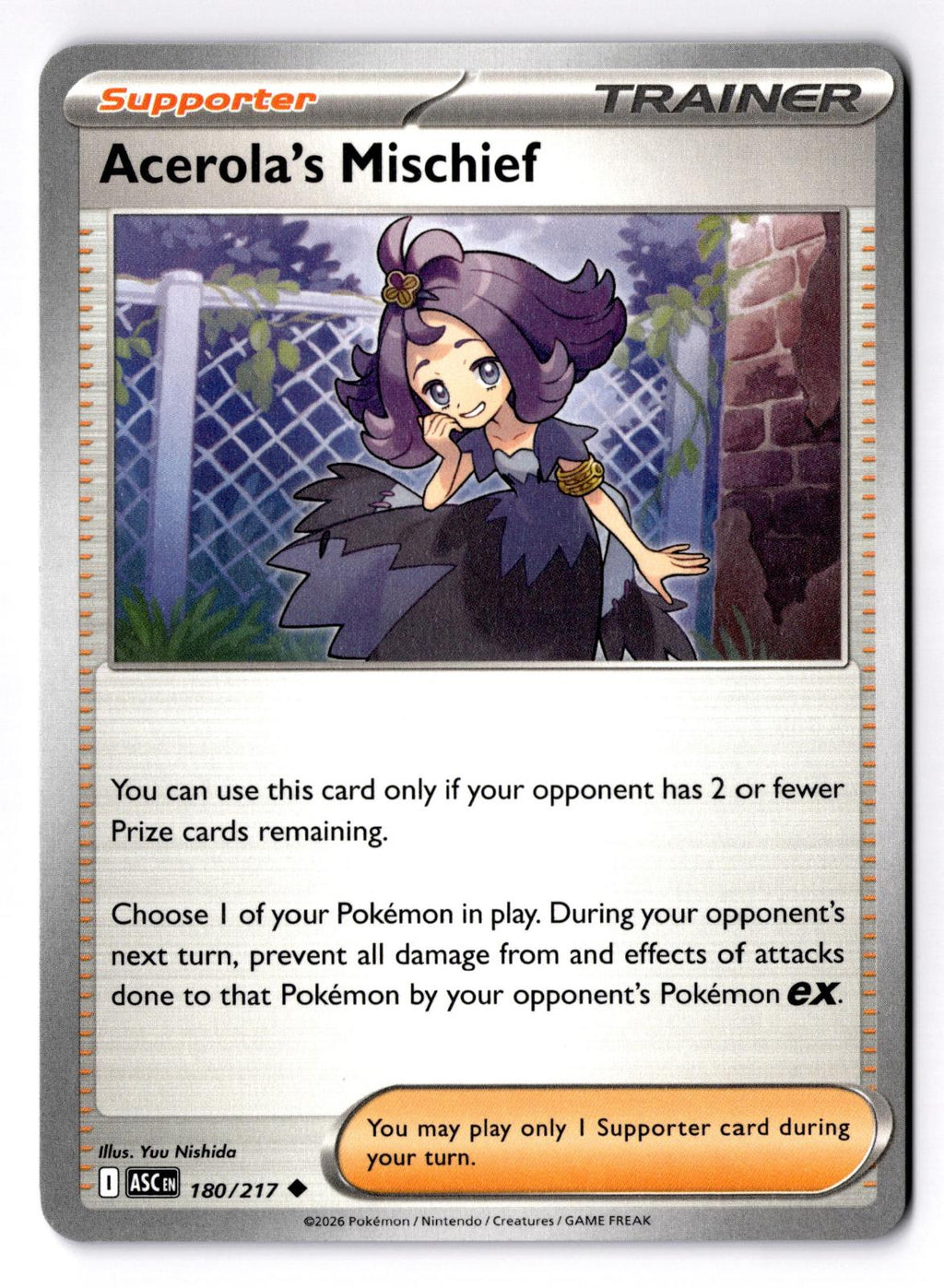 Acerola's Mischief 180/217 Uncommon Ascended Heroes Pokemon Near Mint