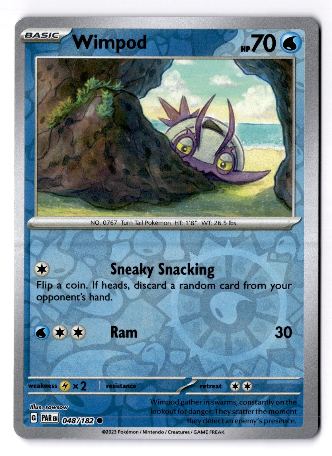 Wimpod 048/182 Common Paradox Rift Pokemon Reverse Holo Near Mint