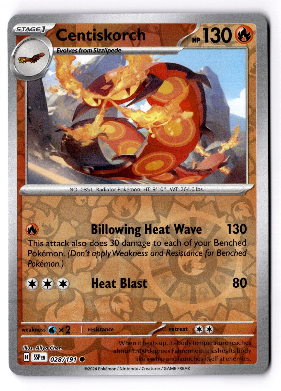 Centiskorch 028/191 Common Surging Sparks Pokemon Reverse Holo Near Mint