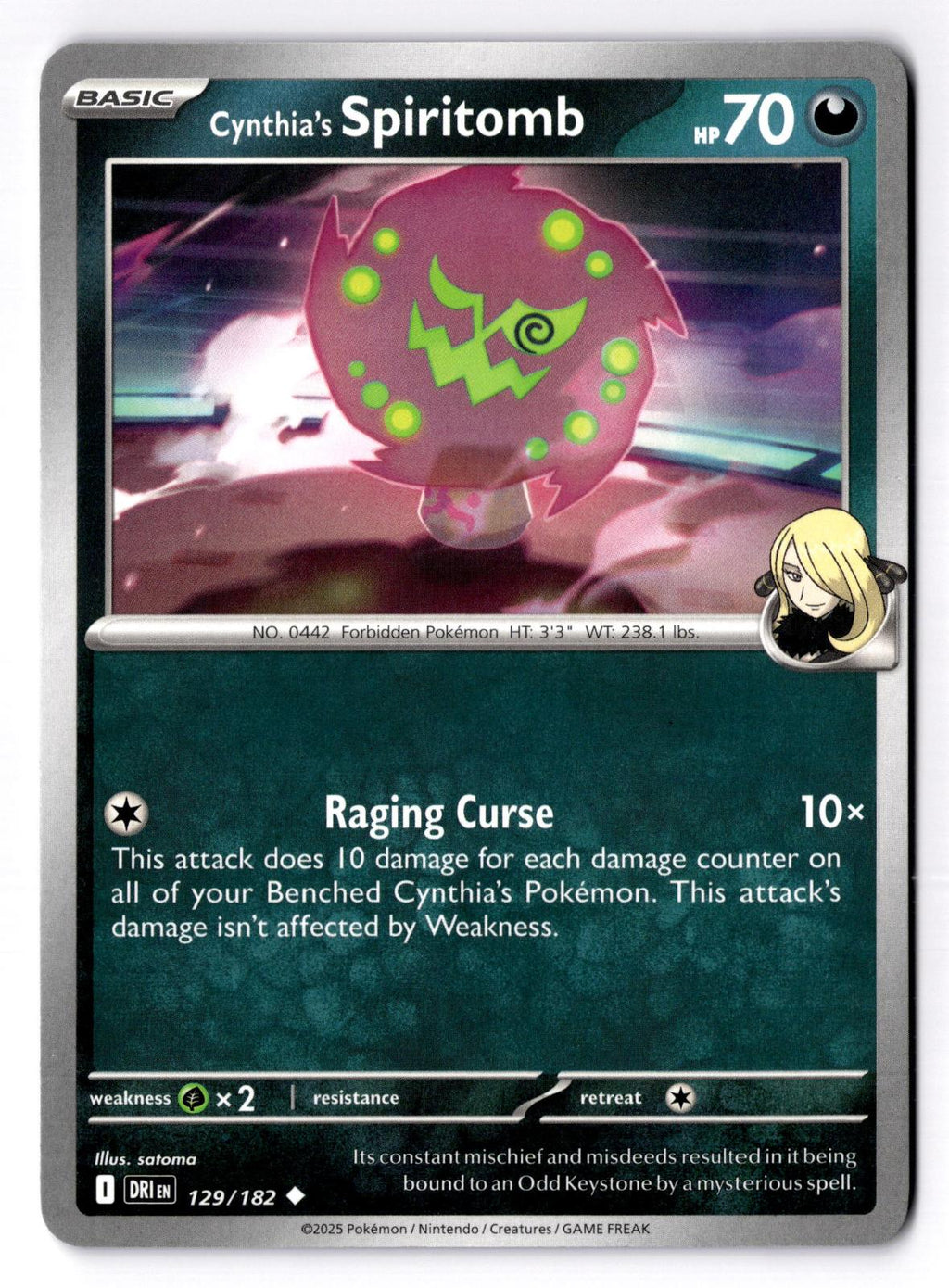 Cynthia's Spiritomb 129/182 Uncommon Destined Rivals Pokemon Near Mint