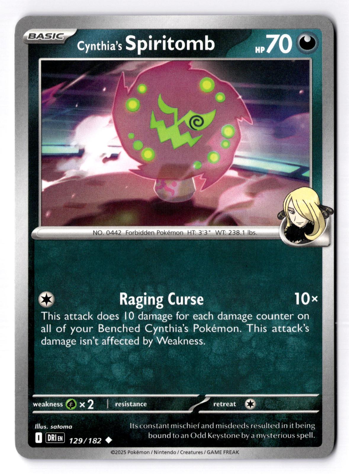Cynthia's Spiritomb 129/182 Uncommon Destined Rivals Pokemon Near Mint