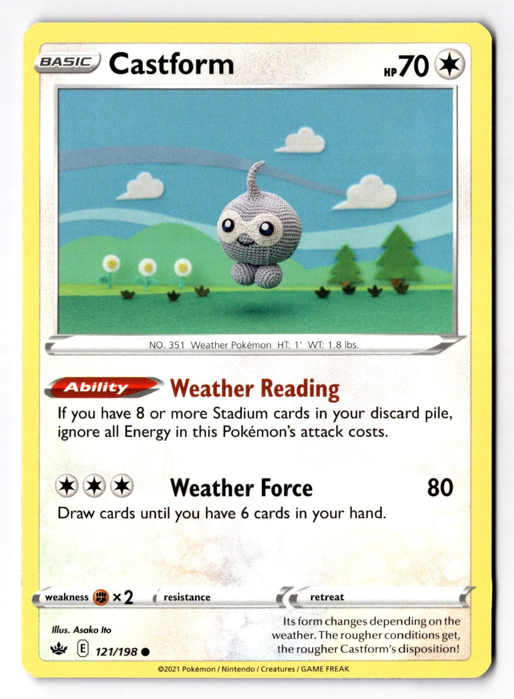 Castform 121/198 Common Chilling Reign Pokemon Near Mint