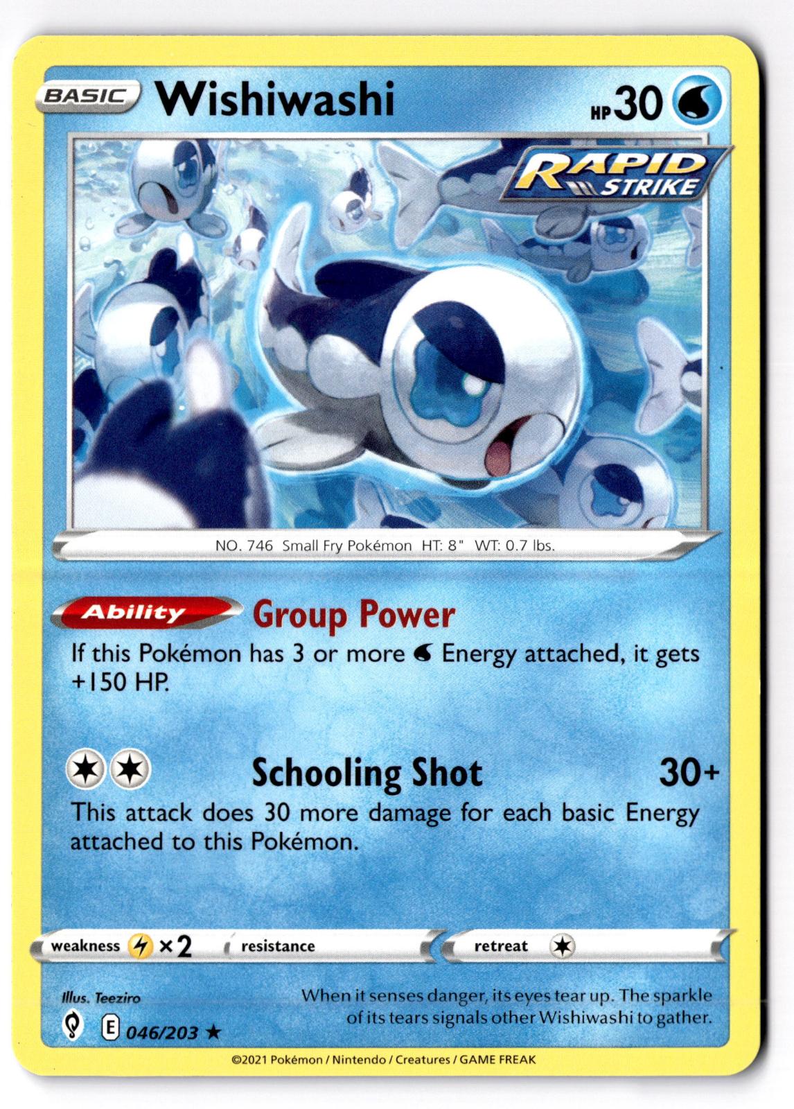 Wishiwashi 046/203 Rare Evolving Skies Pokemon Lightly Played