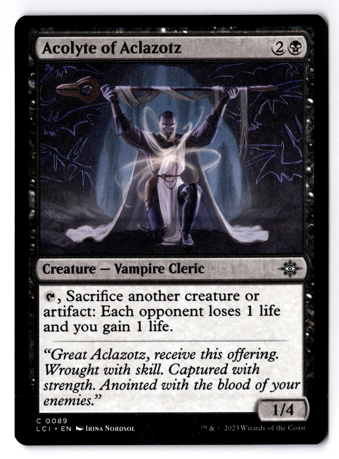 Acolyte of Aclazotz 89 Common The Lost Caverns of Ixalan Magic: The Gathering LP