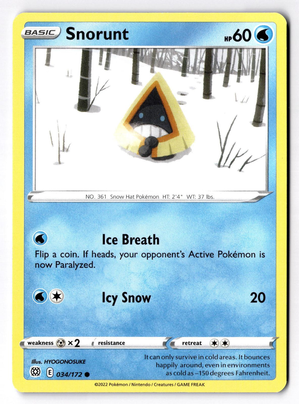 Snorunt 034/172 Common Brilliant Stars Pokemon Lightly Played