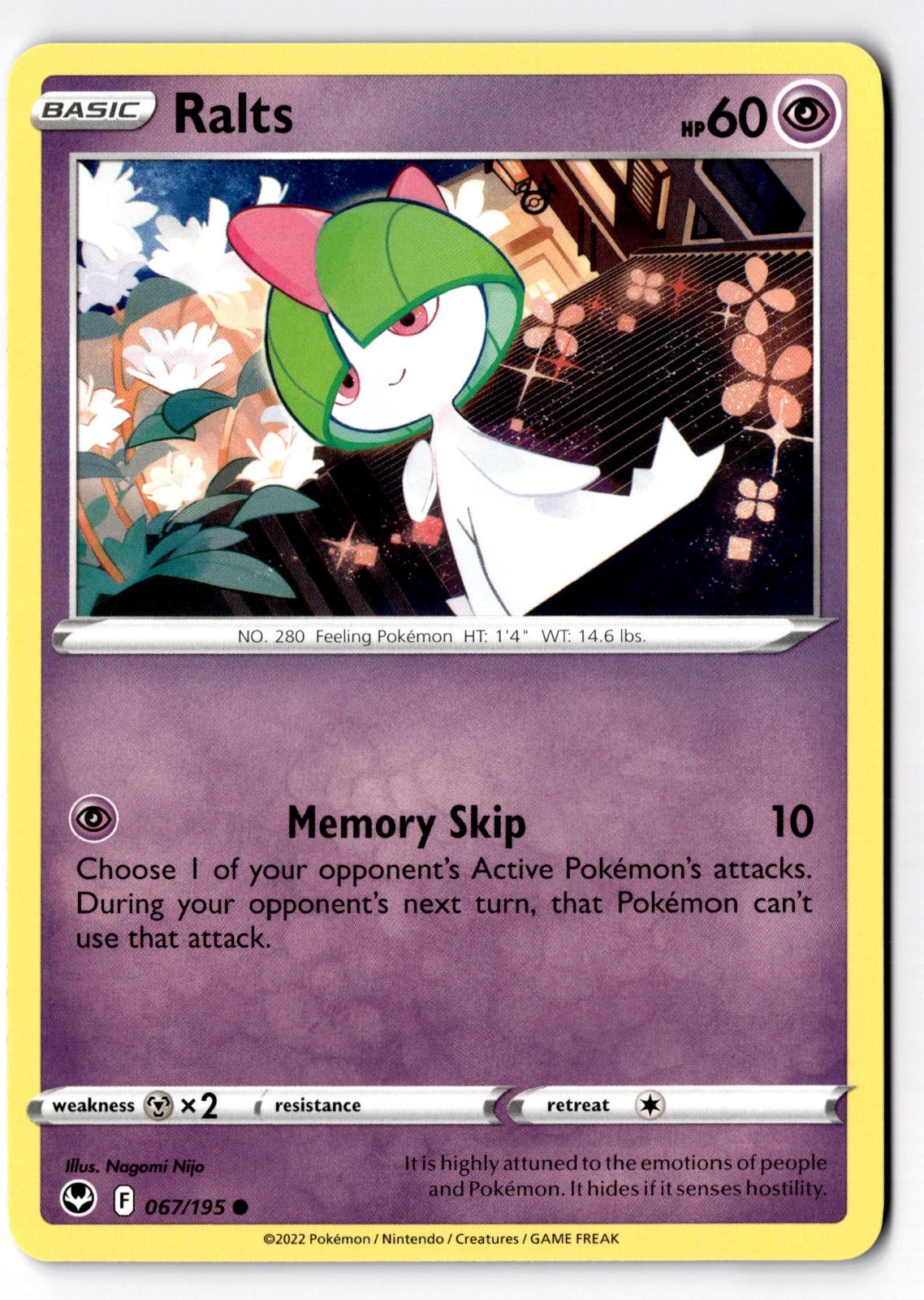 Ralts 067/195 Common Silver Tempest Pokemon Near Mint