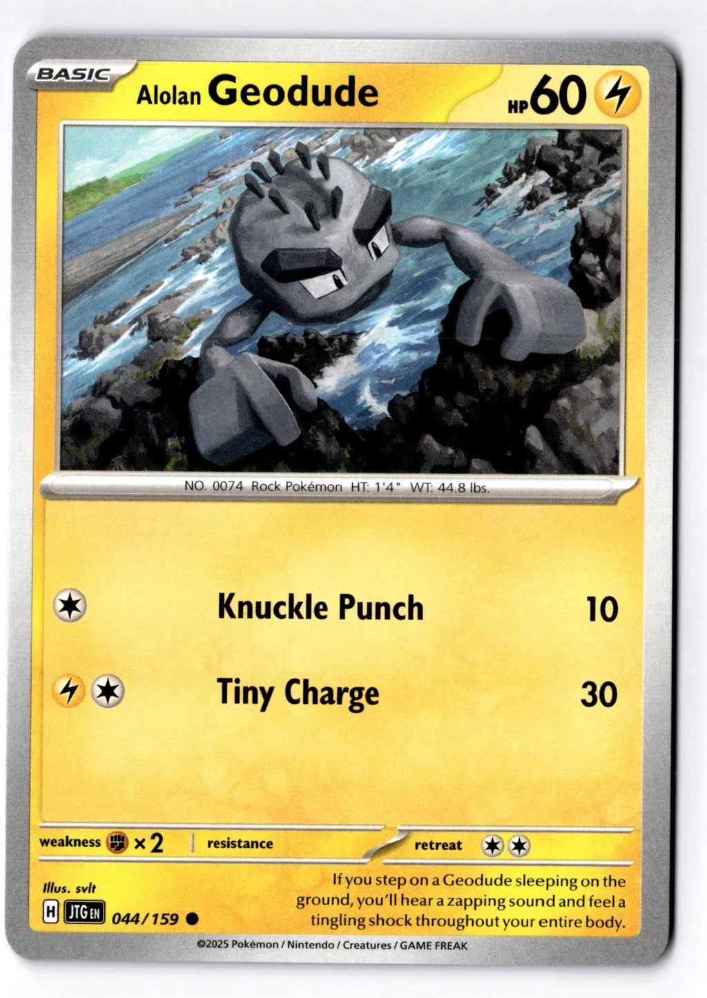 Alolan Geodude 044/159 Common Journey Together Pokemon Near Mint