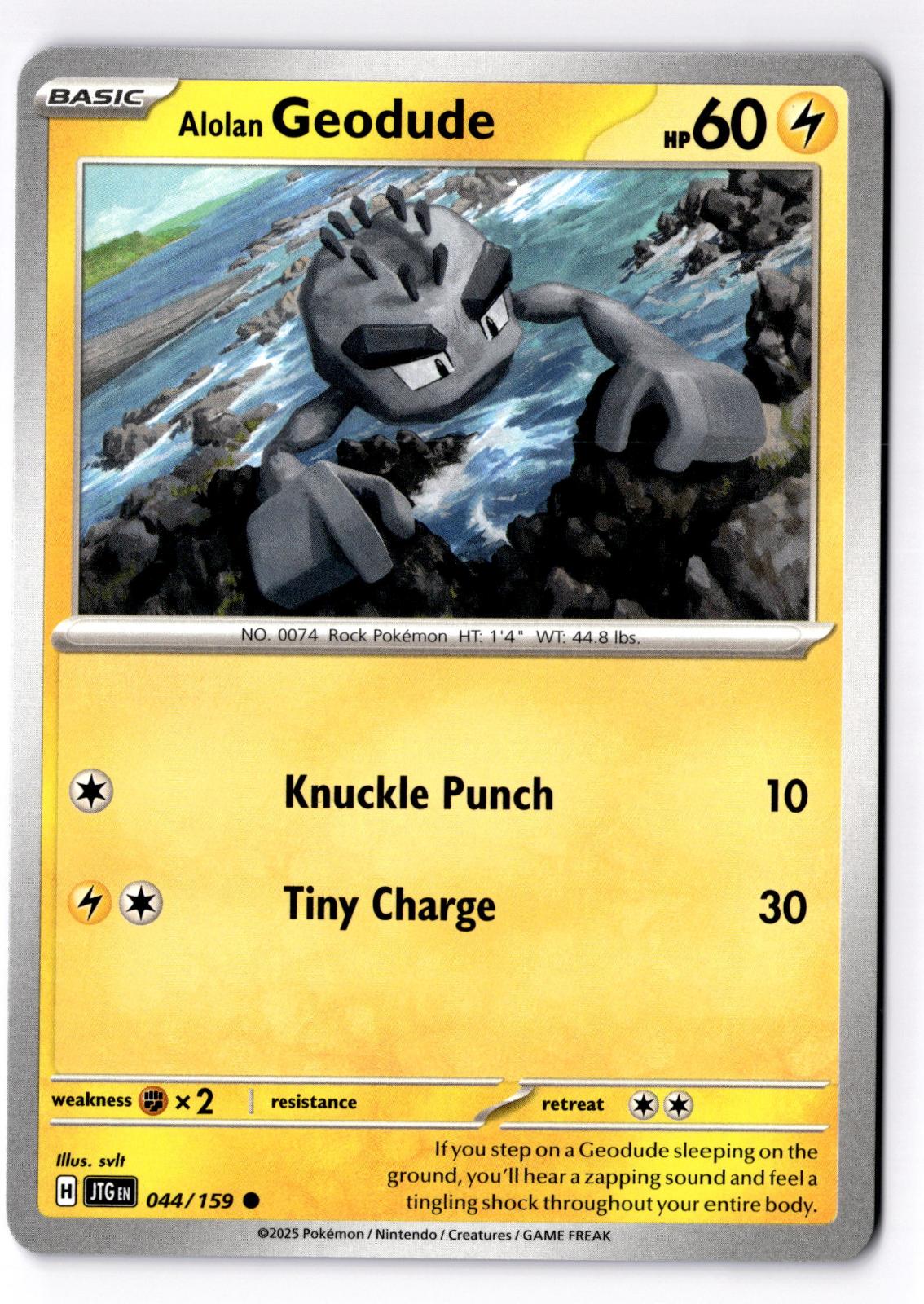 Alolan Geodude 044/159 Common Journey Together Pokemon Near Mint