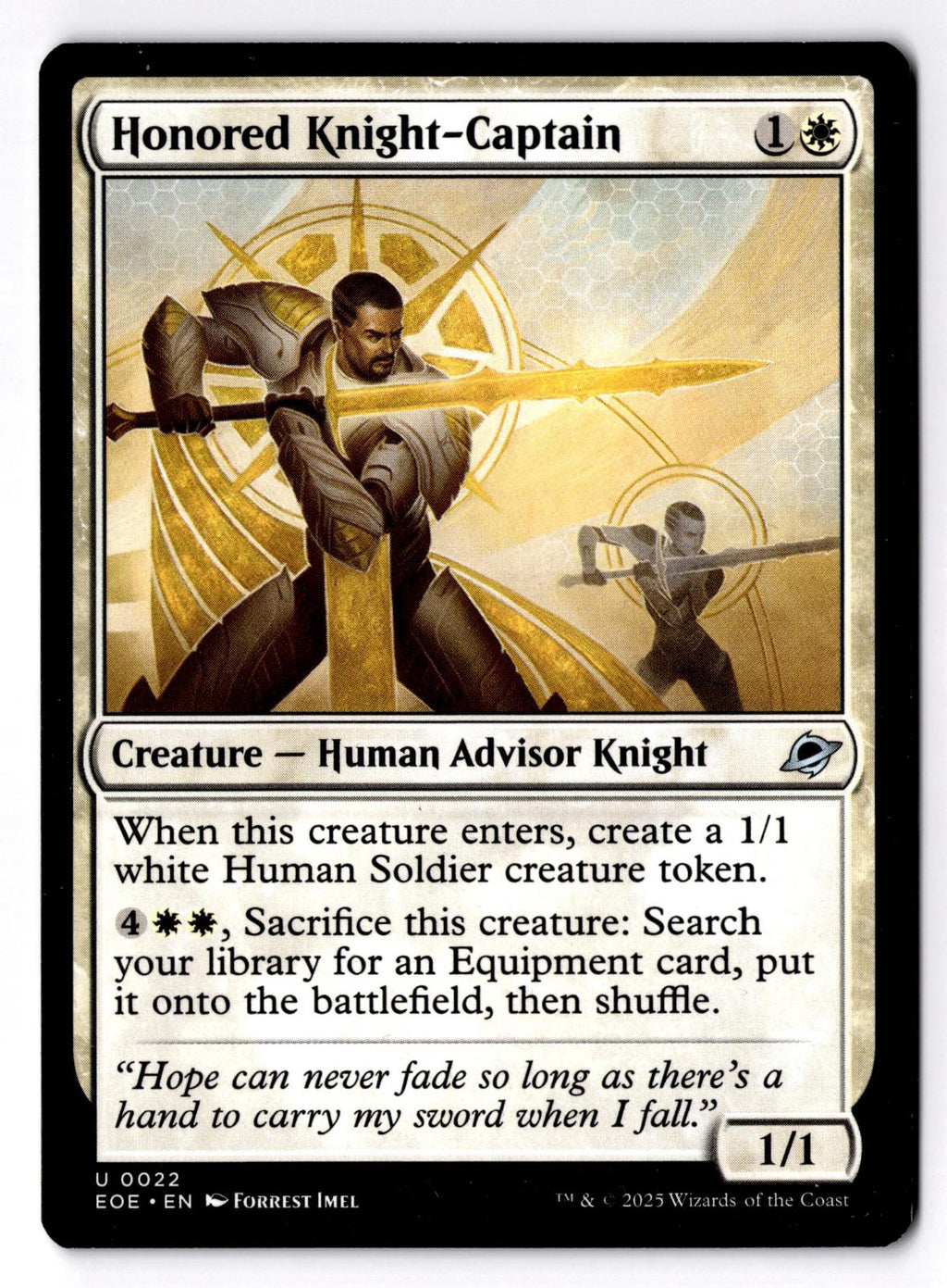 Honored Knight-Captain 22 Uncommon Edge of Eternities Magic: The Gathering LP
