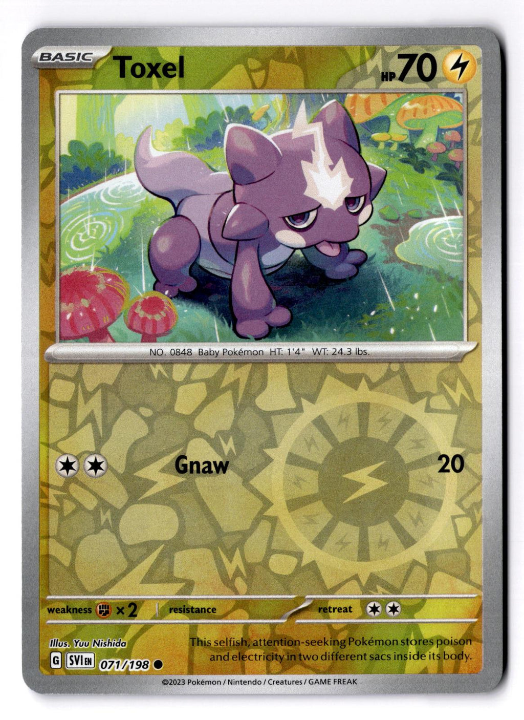 Toxel 071/198 Common Scarlet & Violet Pokemon Reverse Holo Near Mint