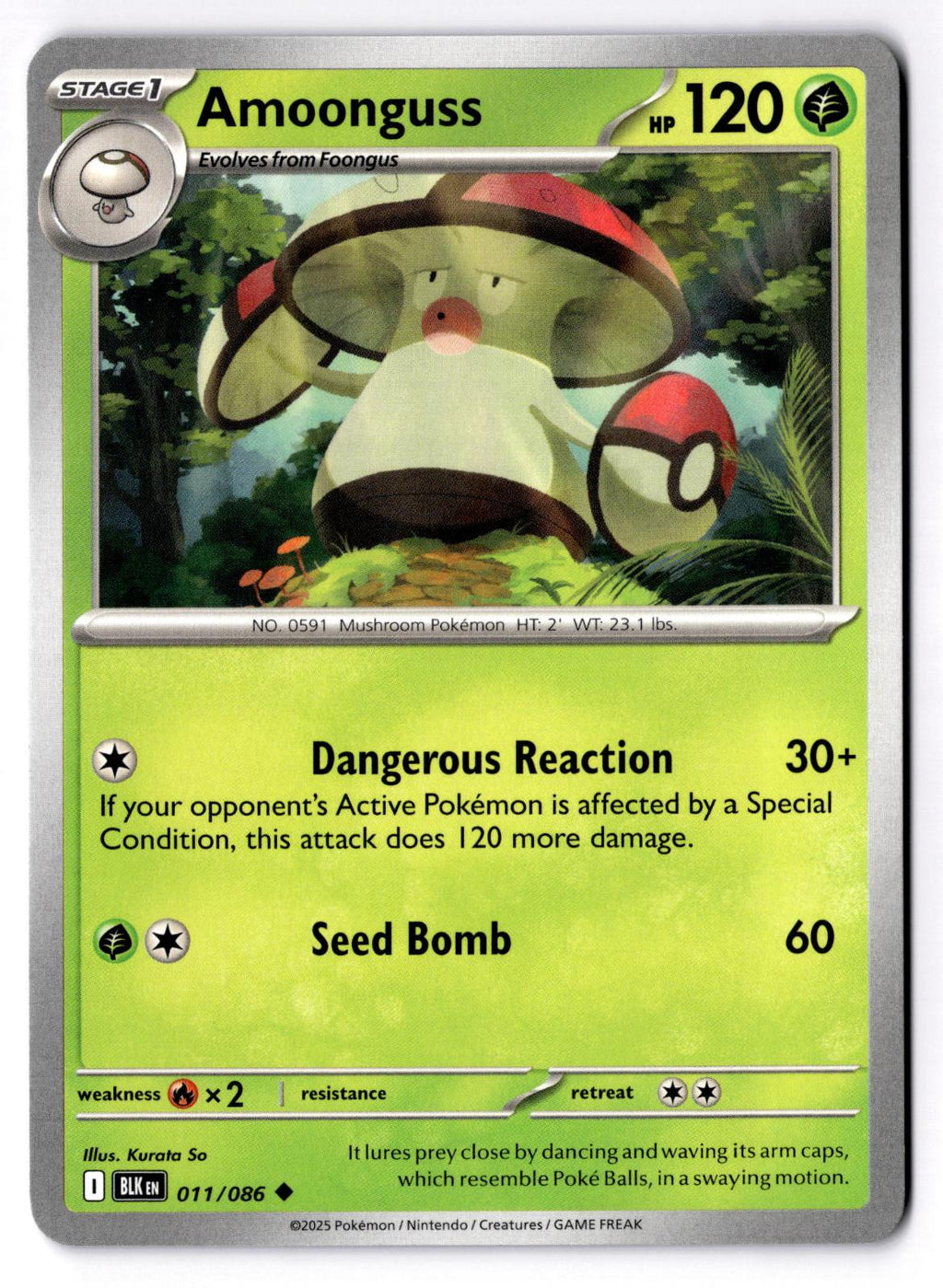 Amoonguss 011/086 Uncommon Black Bolt Pokemon Near Mint