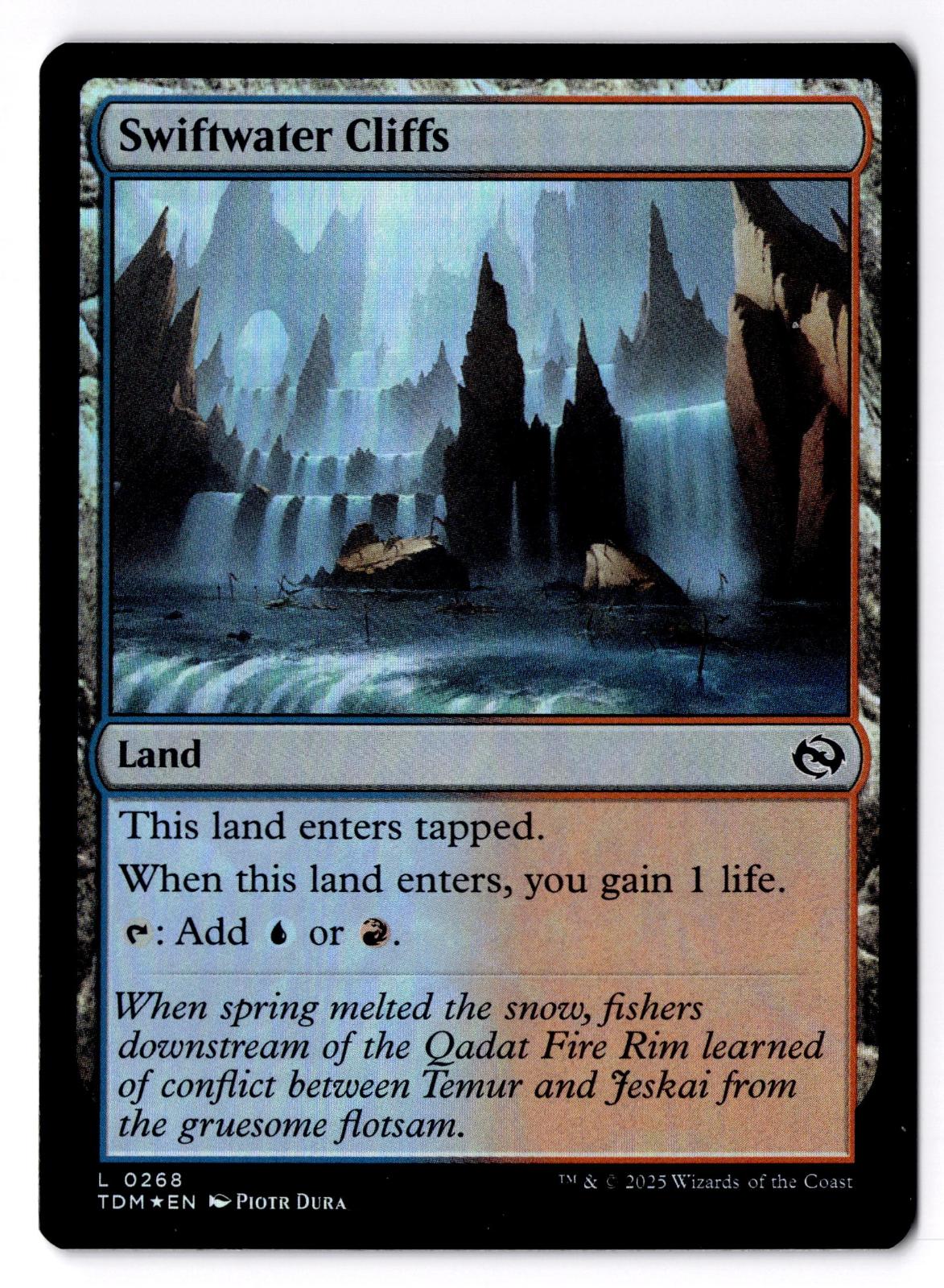 Swiftwater Cliffs 268 Land Tarkir: Dragonstorm Magic: The Gathering Foil LP
