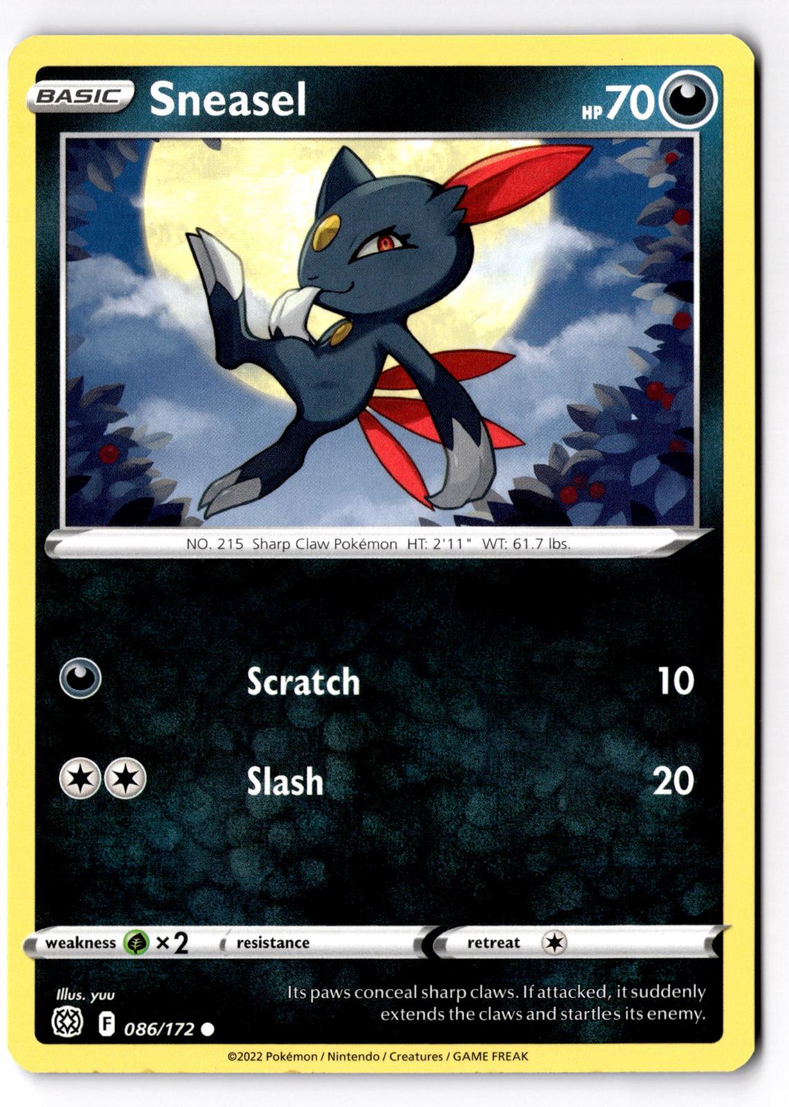 Sneasel 086/172 Common Brilliant Stars Pokemon Lightly Played