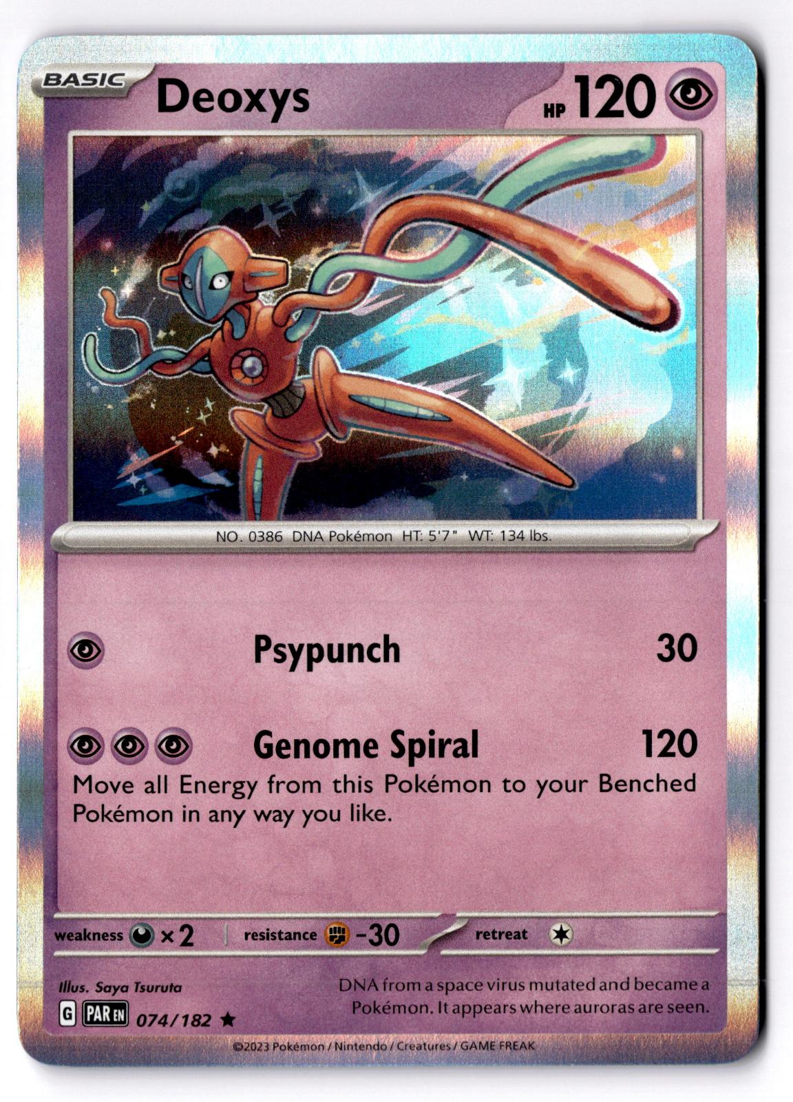 Deoxys 074/182 Rare Paradox Rift Pokemon Holo Lightly Played