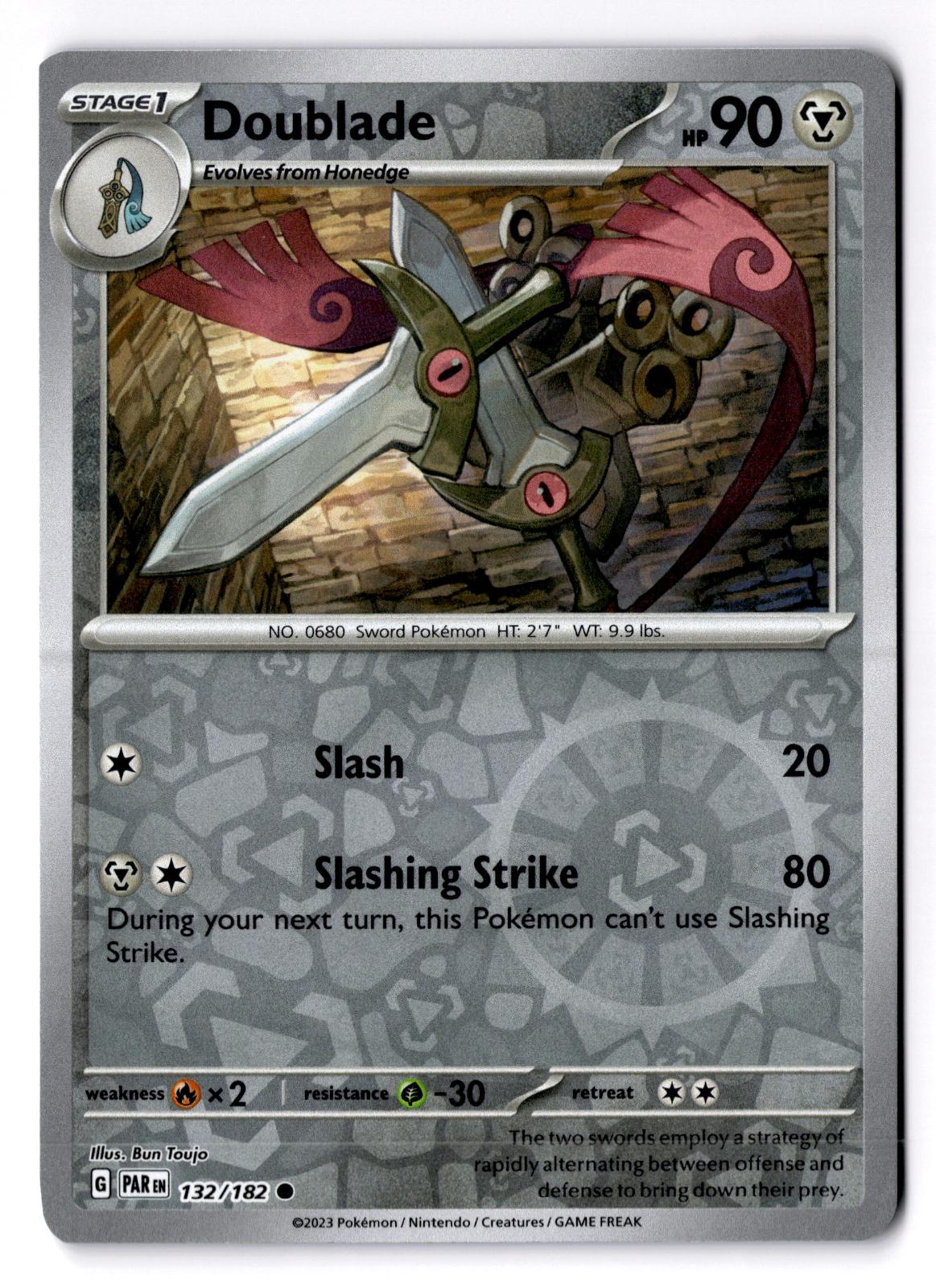 Doublade 132/182 Common Paradox Rift Pokemon Reverse Holo Near Mint