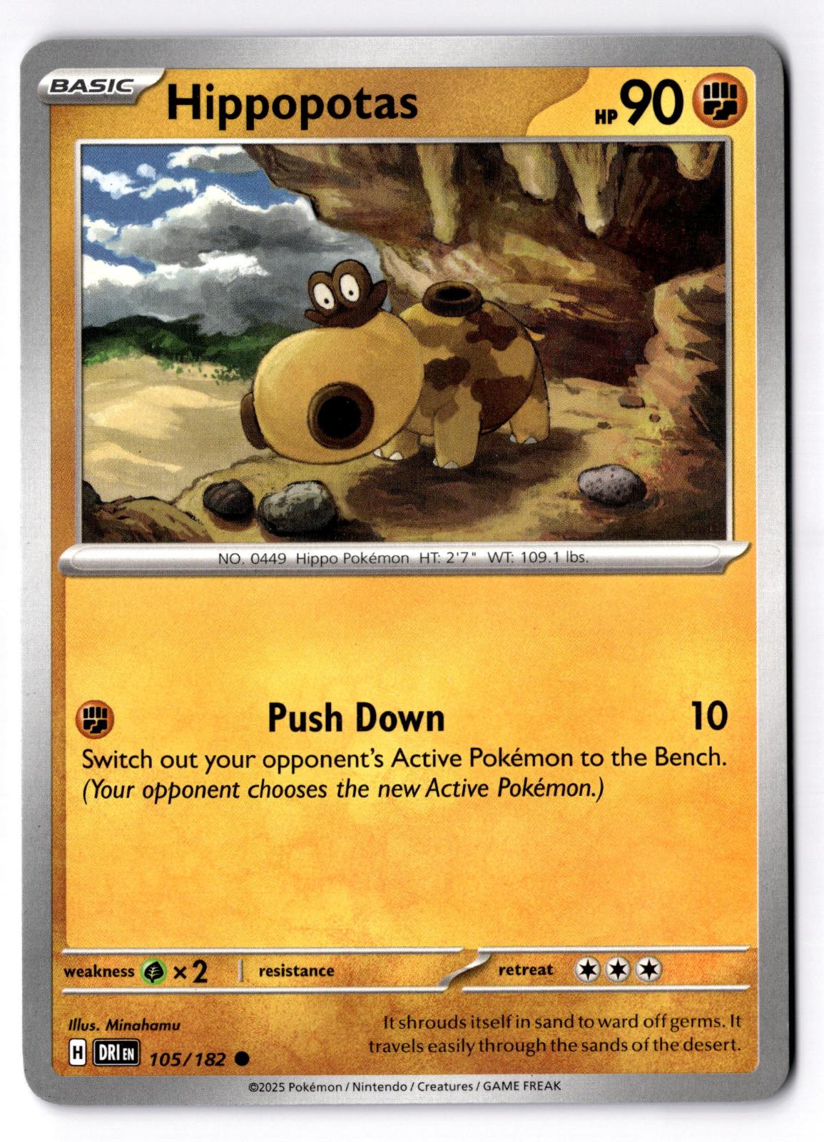 Hippopotas 105/182 Common Destined Rivals Pokemon Near Mint
