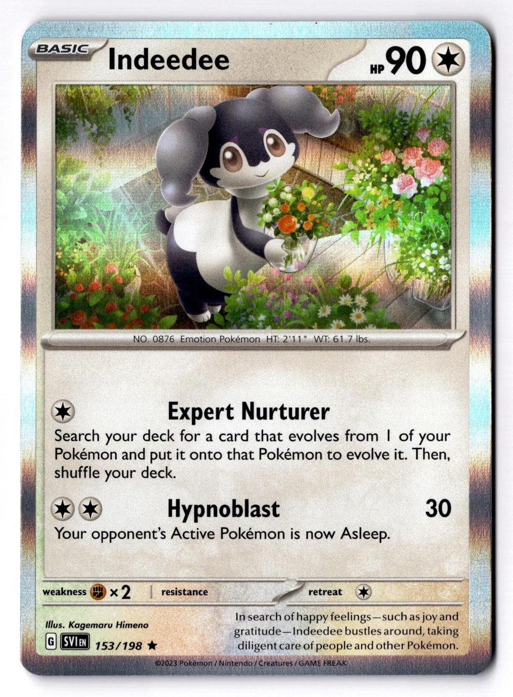 Indeedee 153/198 Rare Scarlet & Violet Pokemon Holo Near Mint