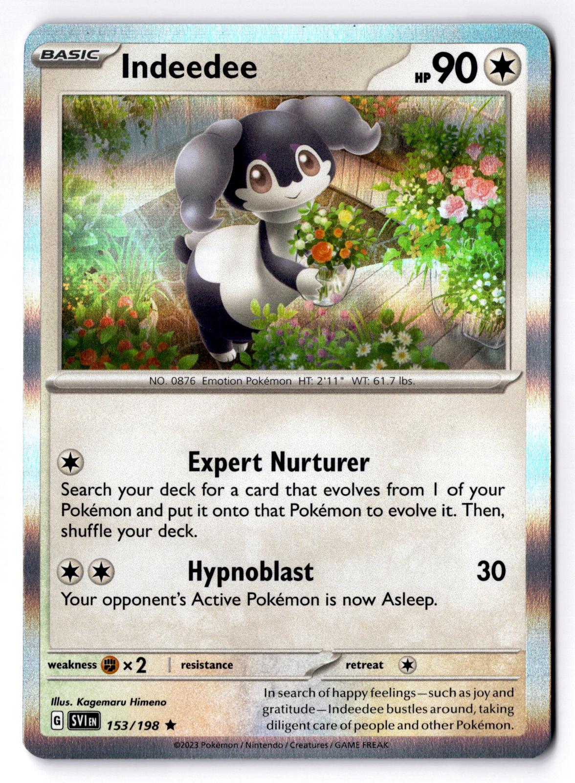 Indeedee 153/198 Rare Scarlet & Violet Pokemon Holo Near Mint