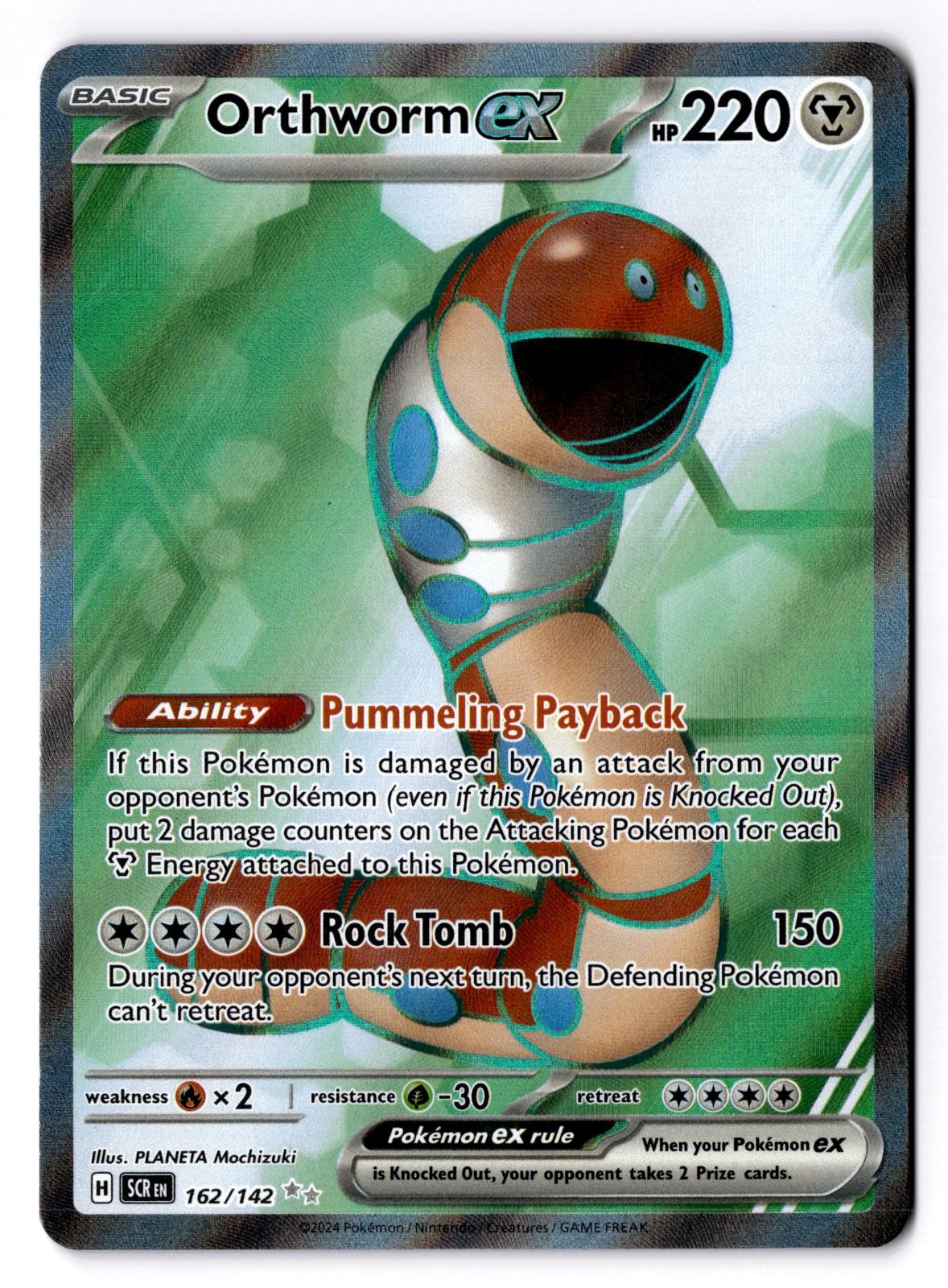 Orthworm ex 162/142 Ultra Rare Stellar Crown Pokemon Holo Near Mint