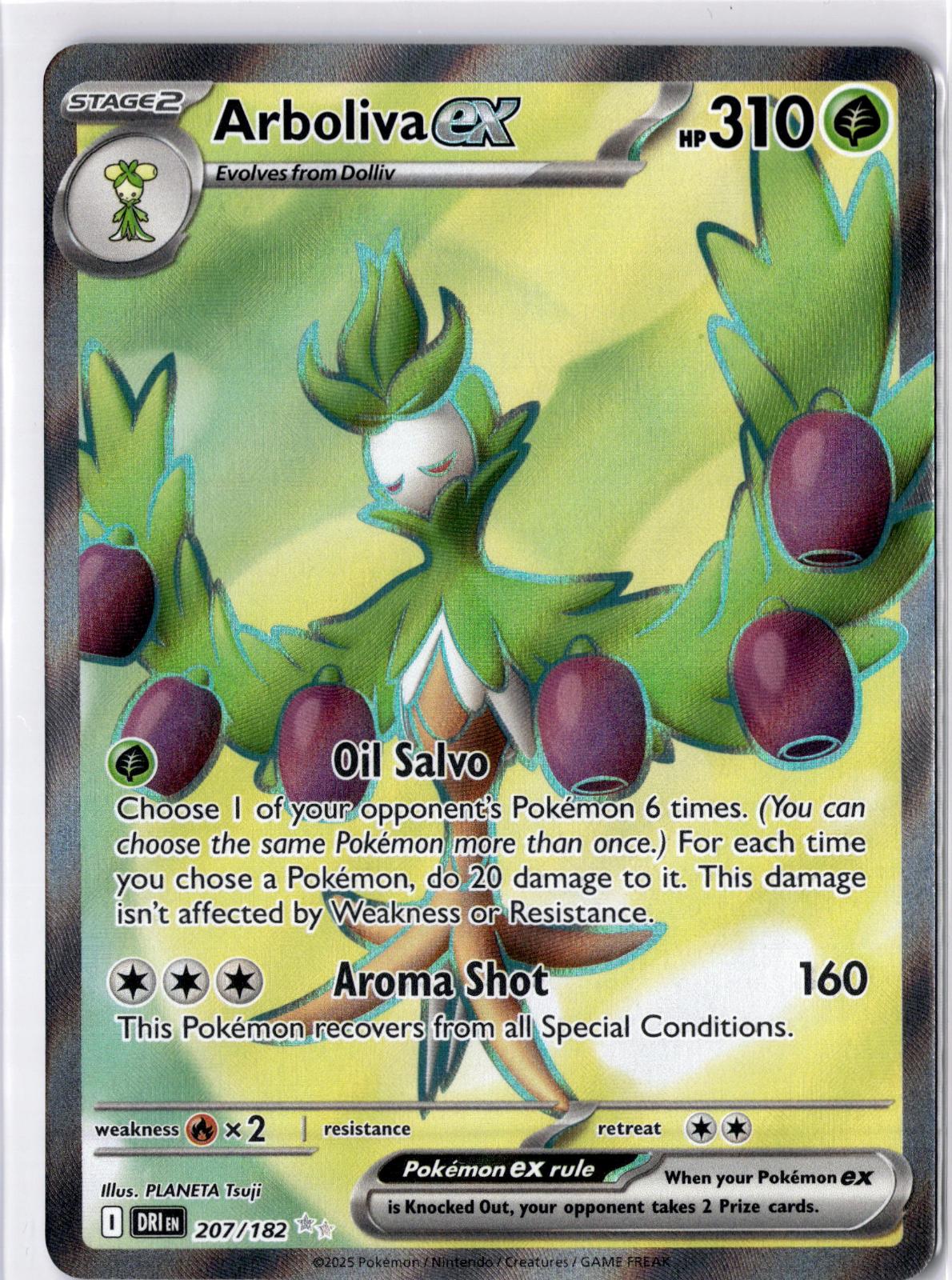 Arboliva ex 207/182 Ultra Rare Destined Rivals Pokemon Holo Near Mint