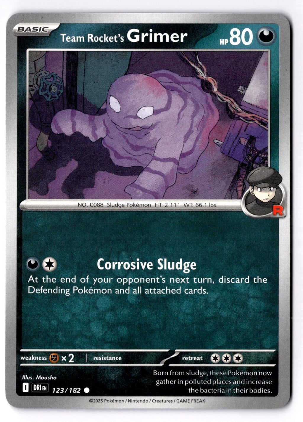 Team Rocket's Grimer 123/182 Common Destined Rivals Pokemon Near Mint