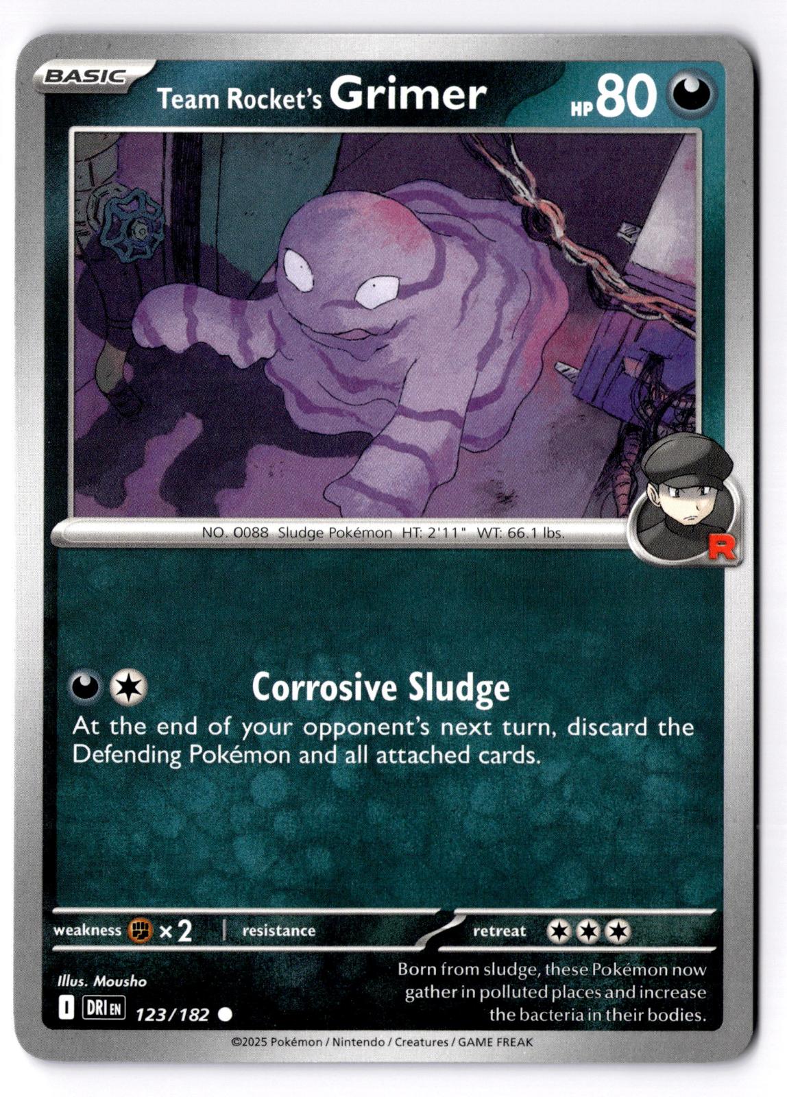 Team Rocket's Grimer 123/182 Common Destined Rivals Pokemon Near Mint