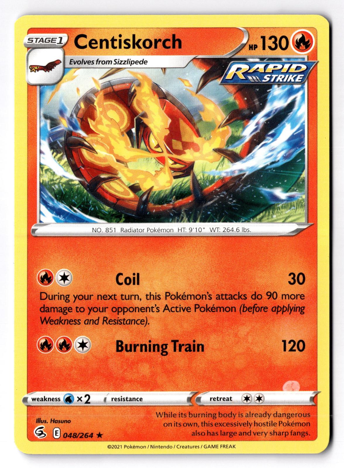Centiskorch 048/264 Rare Fusion Strike Pokemon Lightly Played
