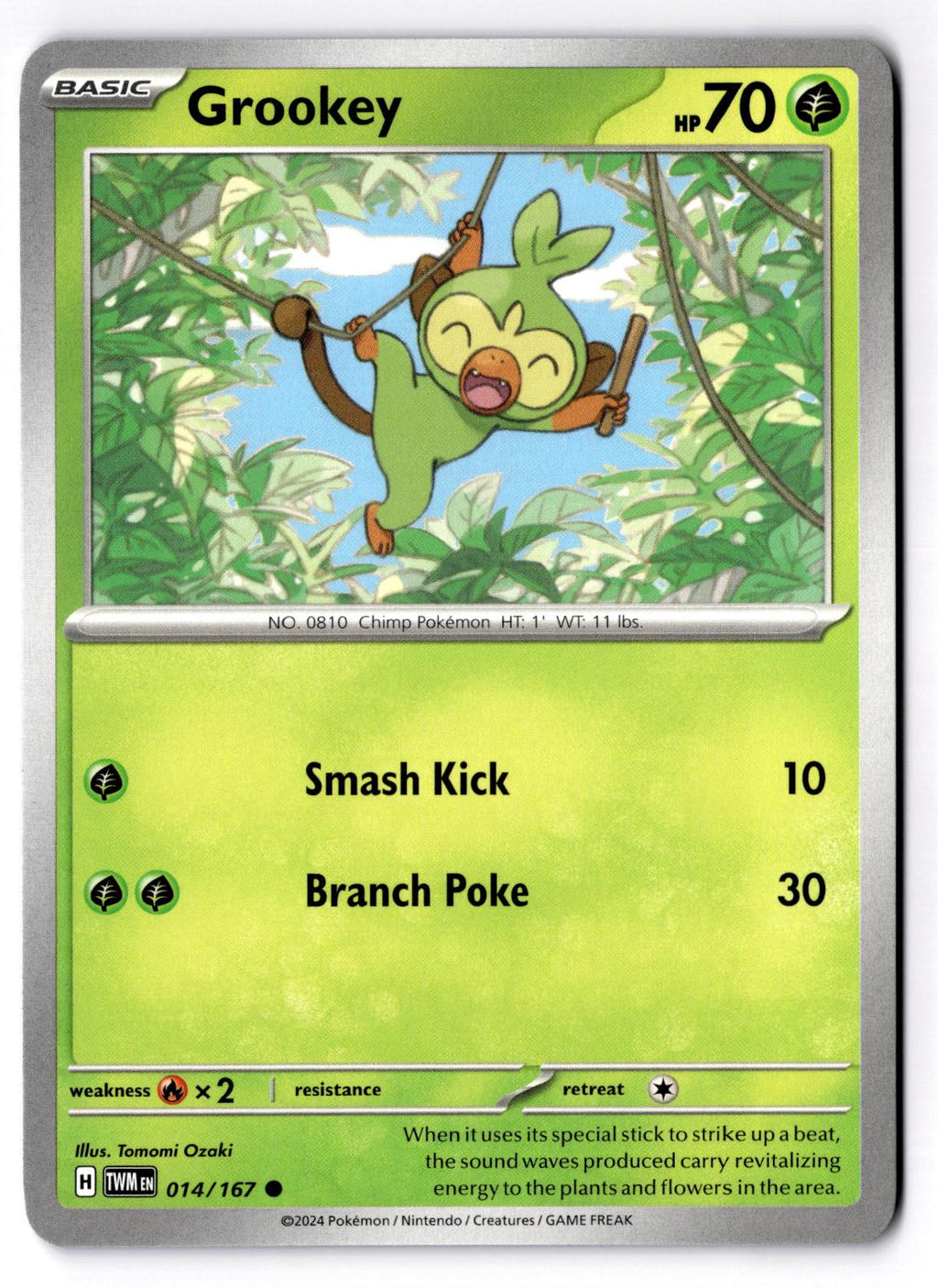 Grookey 014/167 Common Twilight Masquerade Pokemon Near Mint
