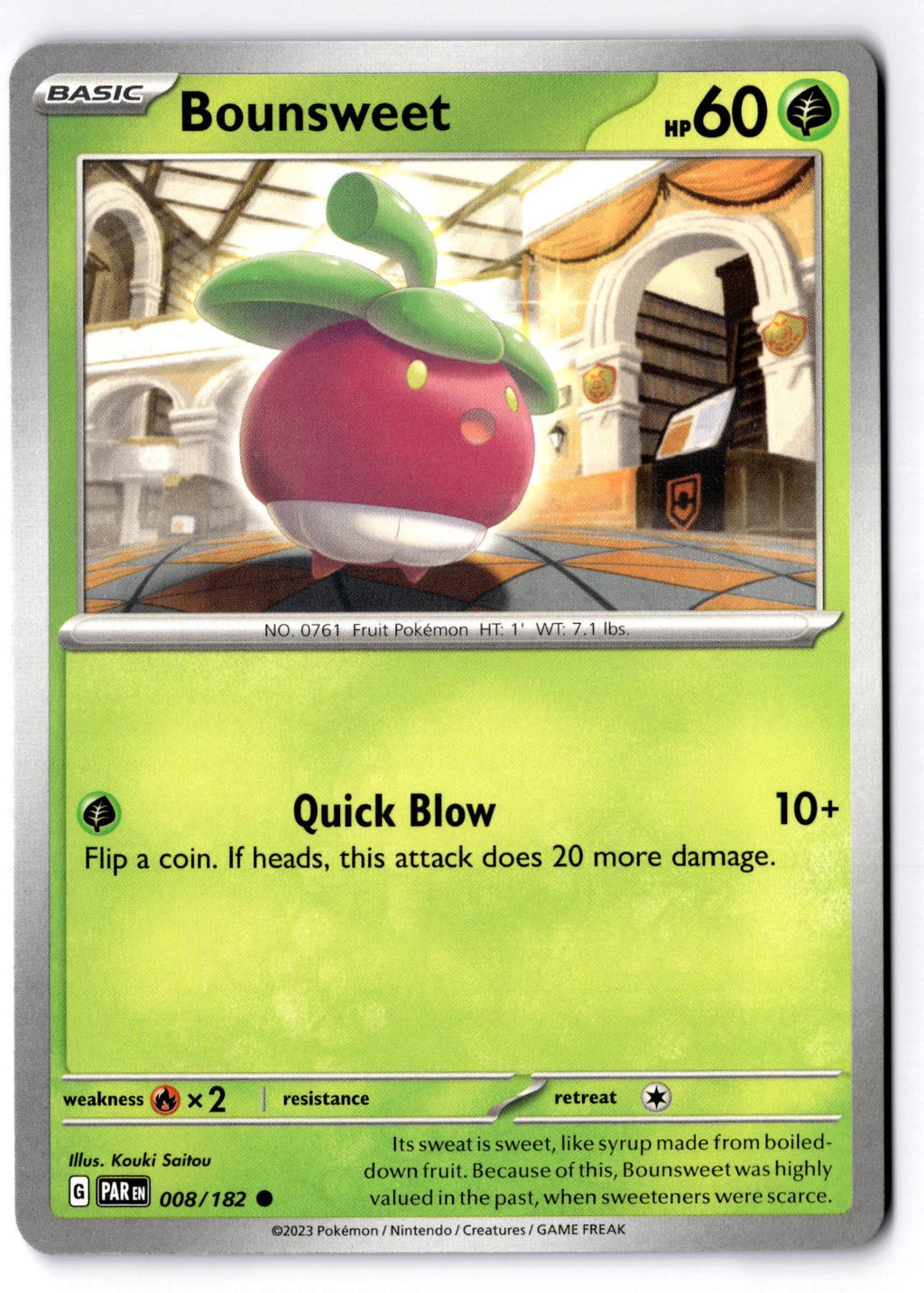Bounsweet 008/182 Common Paradox Rift Pokemon Near Mint