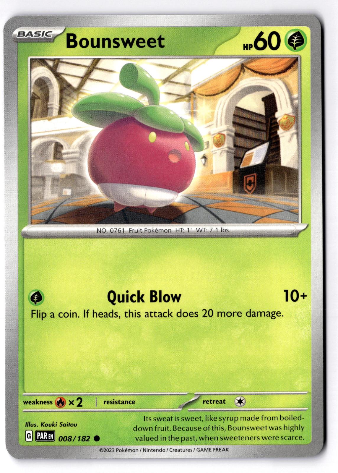 Bounsweet 008/182 Common Paradox Rift Pokemon Near Mint