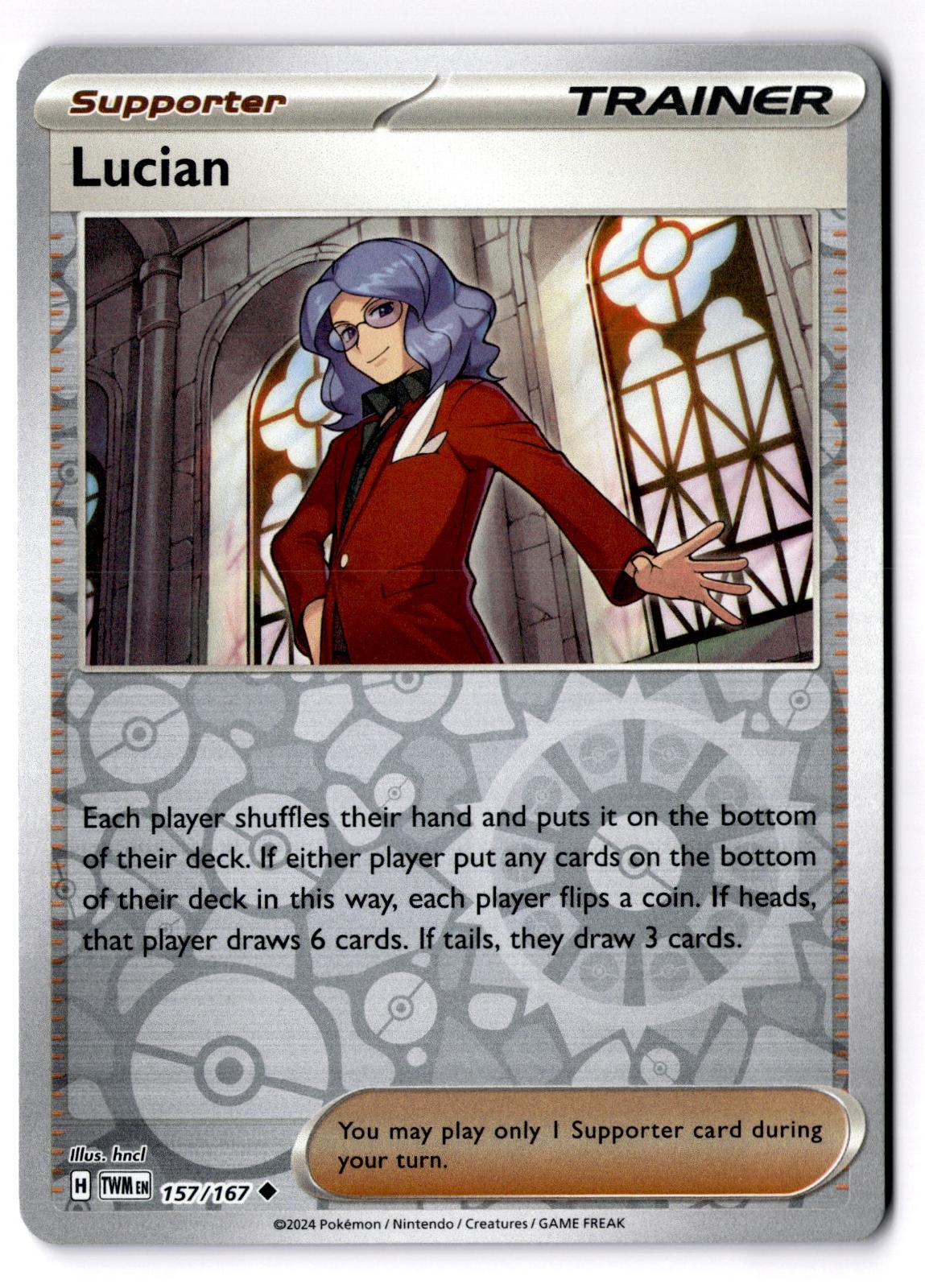 Lucian 157/167 Uncommon Twilight Masquerade Pokemon Reverse Holo Near Mint